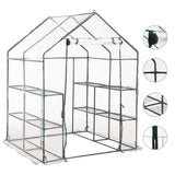 Greenhouse with 8 Shelves 143x143x195 cm 46914