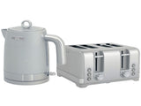 Sleek Textured Kettle and Four-Slice Toaster Set - Grey T3398P422929