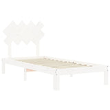 Bed Frame without Mattress White 90x200 cm Solid Wood Pine 3193712