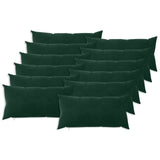 Cushion Cover 12 pcs HEERLEN Dark Green 40 x 80 cm Velvet 909822