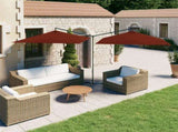 Double Garden Parasol with Steel Pole Terracotta 600x300 cm 312559