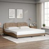 Bed Frame with LED without Mattress "Zadar" Cappuccino 200x200 cm 3214135