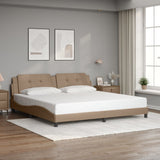 Bed Frame with LED without Mattress "Zadar" Cappuccino 200x200 cm 3214135