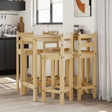 5 Piece Bar Set Solid Wood Pine 3217072