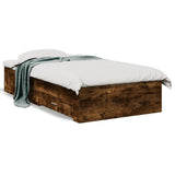 Bed Frame Smoked oak Engineered wood and Plywood Single Bed Frame 3280423