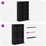 CD Cabinet Black Oak 65 x 23.5 x 97.5 cm Engineered Wood 8012676