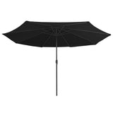 Garden Parasol Black Metal, Polyester Large Tiltable 47384