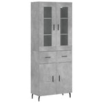 Highboard Concrete Grey 69.5x34x180 cm Engineered Wood 3198549