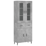 Highboard Concrete Grey 69.5x34x180 cm Engineered Wood 3198549