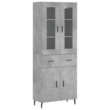 Highboard Concrete Grey 69.5x34x180 cm Engineered Wood 3198549