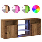 TV Cabinet with LED Lights Old Wood 120x30x50 cm Engineered Wood 856351