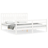 Bed Frame without Mattress White Super King Size Solid Wood 3194327