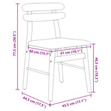 Dining Chair 2 pcs Light Brown and Black Solid Rubber Wood 42020511