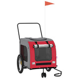 Pet Bike Trailer Red and Grey Oxford Fabric and Iron 93859