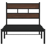 Bed Frame without Mattress with Headboard Brown Oak 100x190 cm 4017145