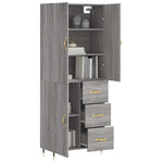 Highboard Grey Sonoma 69.5x34x180 cm Engineered Wood 3195889