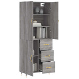 Highboard Grey Sonoma 69,5x34x180 cm Engineered Wood 3195889