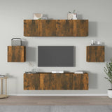 6 Piece TV Cabinet Set Smoked Oak Engineered Wood 3120266
