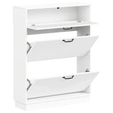 Shoe Cabinet HOORN 78 x 24 x 100 cm Engineered Wood White 897315