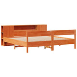 Bookcase Bed without Mattress Wax Brown 180x200 cm Super King Solid Wood Pine 3322941