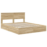 Storage Bed with Drawer Sonoma Oak 160 x 200 cm Engineered Wood 3410779