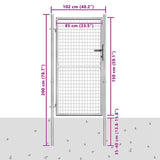 Garden Gate Galvanised Steel 100x150 cm Silver 144758