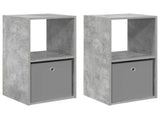 Bedside Table with Drawer 2 pcs Concrete Grey 35 x 32 x 68.5 cm 8000635