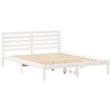 Bed Frame with Headboard White 140 x 200 cm Solid Pine Wood 872288