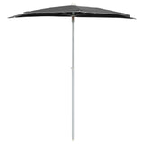 Garden Half Parasol with Pole 180x90 cm Anthracite 315561