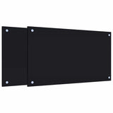Kitchen Backsplashes 2 pcs Black 70x40 cm Tempered Glass 3315795