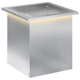 Garden Planter with LED Silver 40 x 40 x 40 cm Galvanised Steel 8008136