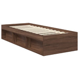 Bed Frame with Headboard Brown Oak 75 x 190 cm Solid Pine Wood 3412967