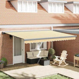 Retractable Awning Orange and White 450 x 300 cm 3330863
