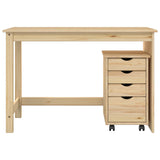 Desk Cabinet Set 2 pcs Brown Solid Pine Wood 3438769
