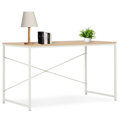 ZNTS Computer Desk White and Oak 120x60x70 cm 20259