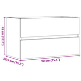 Sink Cabinet Old Wood 90x38.5x45 cm Engineered Wood 856249