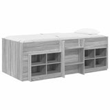 Loft Bed Frame with Cabinet 3 pcs Grey Sonoma Engineered Wood 3423419