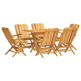 Garden Dining Set Natural Teak Solid Teak Wood Medium Foldable 3155006