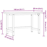 Workbench 140x60x83 cm Solid Wood Acacia Rectangular 3309673