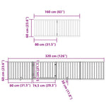 Dog Gate with Door Foldable 10 Panels Brown 800 cm Poplar Wood 3155579