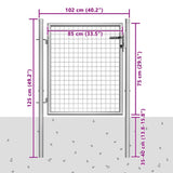 Garden Gate Galvanised Steel 100x75 cm Silver 144755