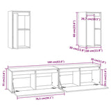 TV Cabinets 4 pcs Solid Wood Pine 3100169