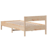 Bed Frame without Mattress 75x190 cm Small Single Solid Wood Pine 842782