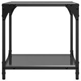 Coffee Tables with Black Glass Top 2 pcs 40x40x40 cm Steel 845965