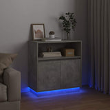 LED Sideboard Concrete grey 71 x 34.5 x 75 cm Engineered Wood 869653
