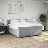 Box Spring Bed with Mattress Light Grey 180x200 cm Fabric 3285967