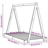 Kids Bed Frame Black 80x160 cm Solid Wood Pine 834530