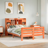 Bookcase Bed without Mattress Wax Brown 140x190 cm Solid Wood Pine 3309991