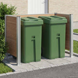 Garbage Bin Fence Brown 161 x 85 x 115 cm Aluminium and WPC 3429264