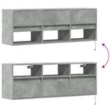 TV Wall Cabinet with LED Lights Concrete Grey 130x31x45 cm 852344